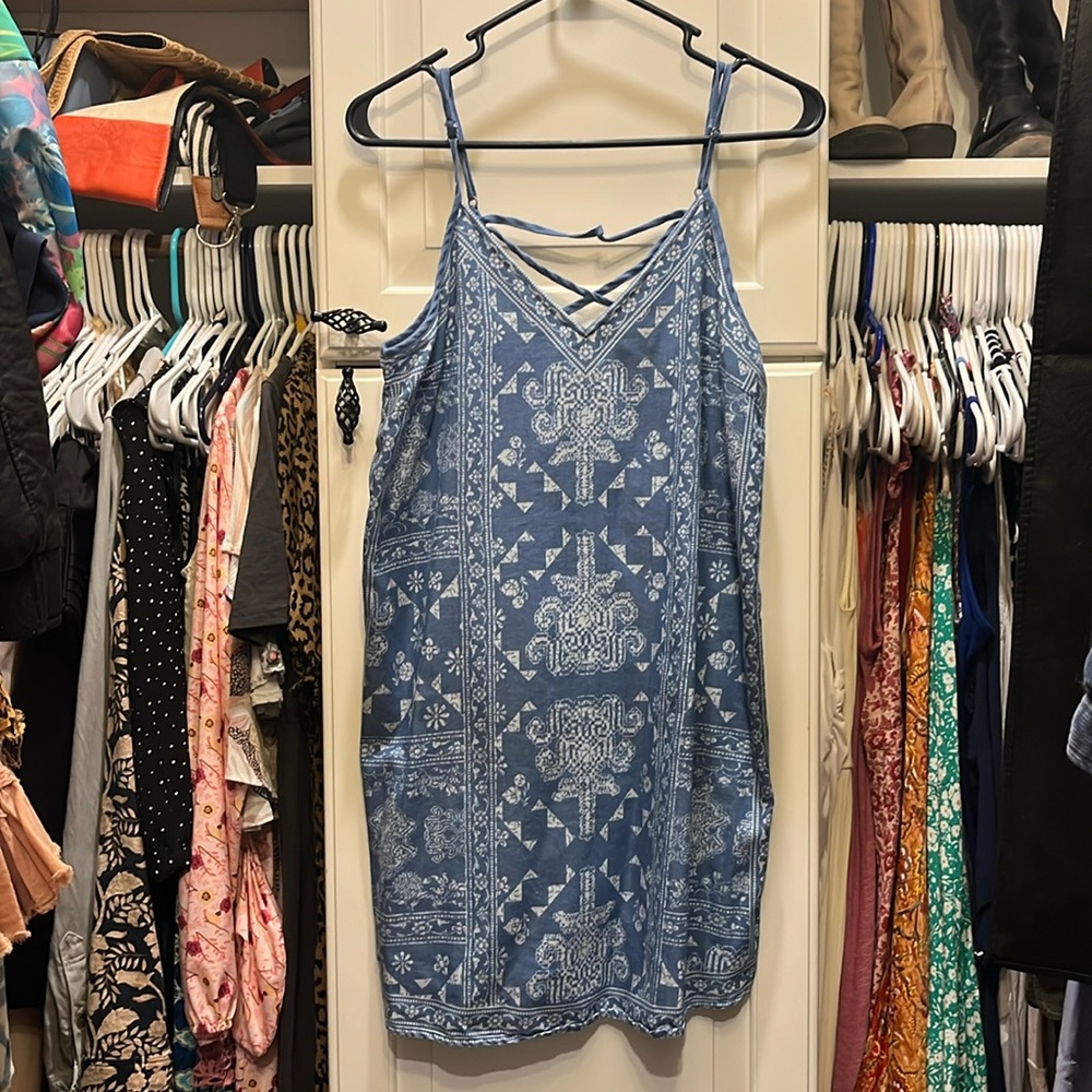 Flying tomato brand mini dress denim look soft fabric sz m